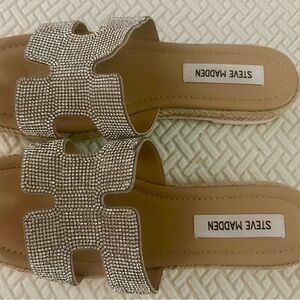 Steve Madden Silver Mayven‑R Slide Sandals